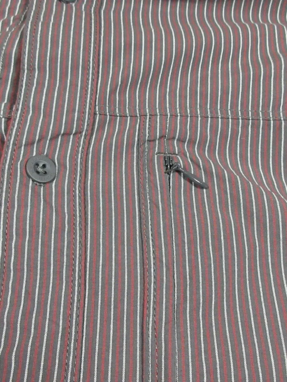 The North Face mens brown red gray nylon rollup vented hiking shirt XXL EUC
